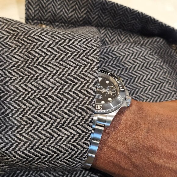 Q by Flynt Wool Cashmere Herringbone Dual Vent Unconstructed Blazer Jacket 42R - Picture 3 of 11